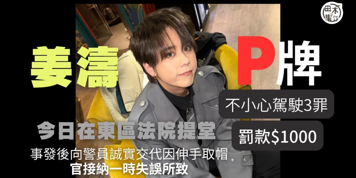 姜濤「P牌」不小心駕駛 誠實交待意外原因 官輕判$1000丨田木集作